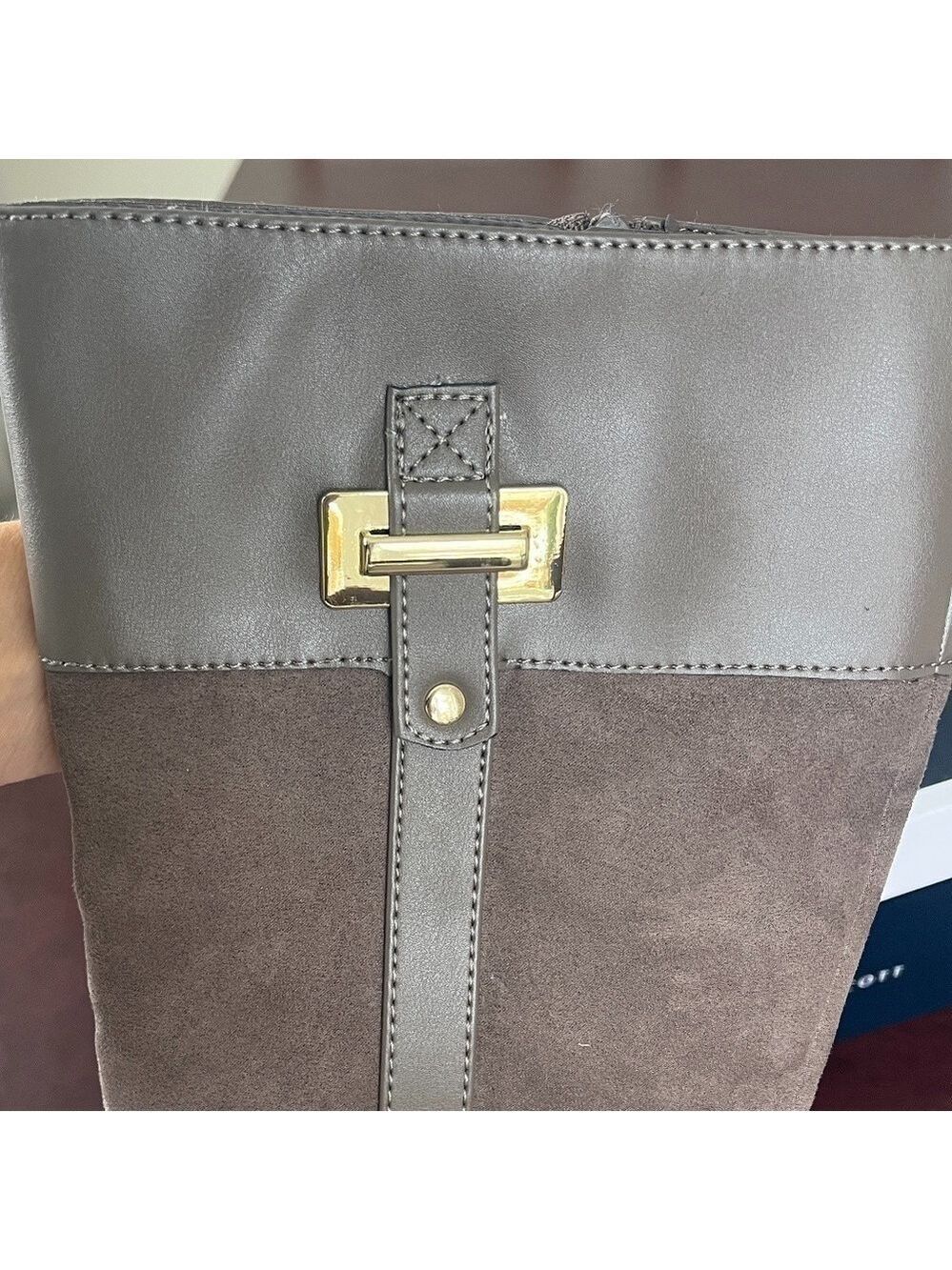 NIB STONE COLOR Karen Scott Deliee 2 Riding Boot - Picture 3 of 7